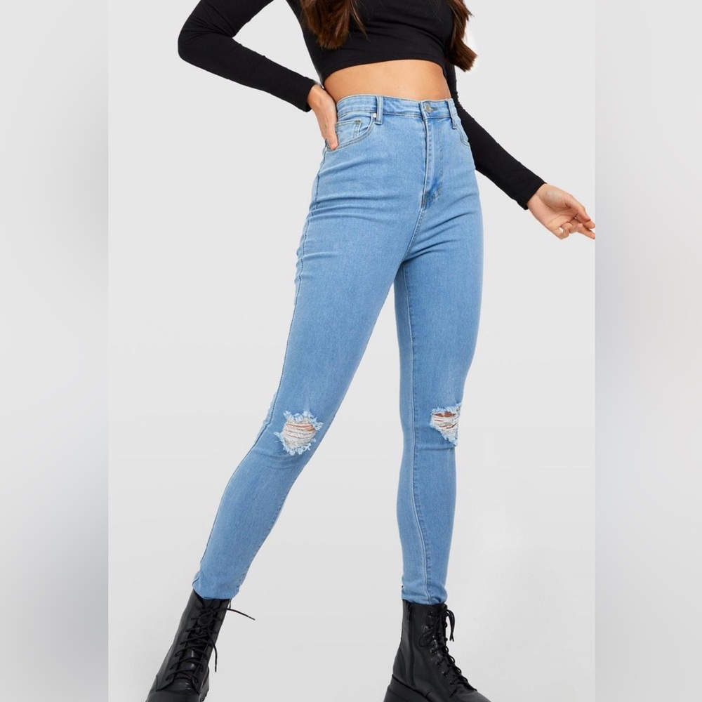 Tall Basic High Waisted Distressed Skinny Jeans 💚